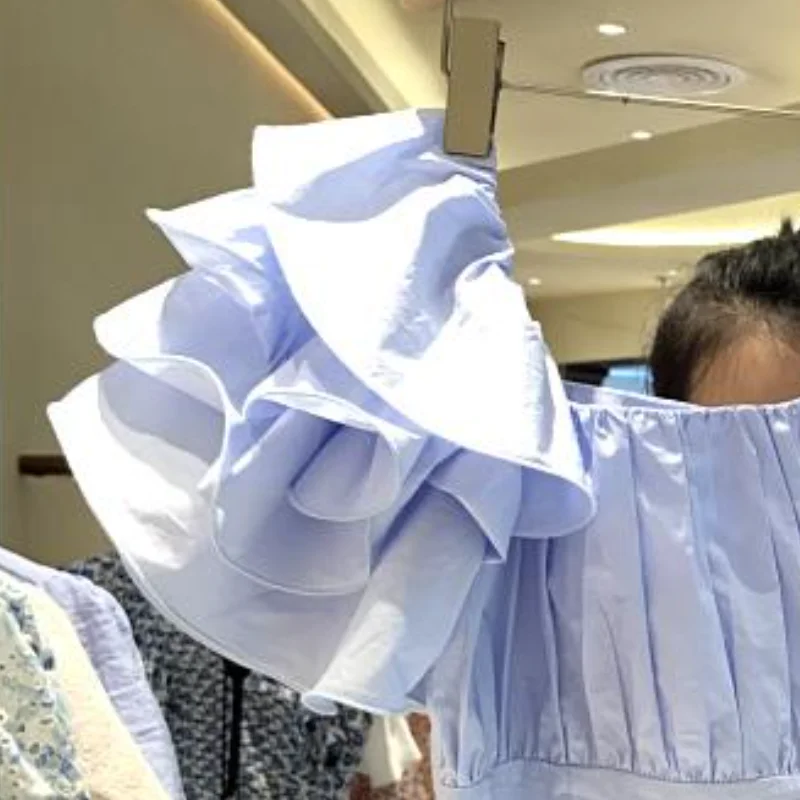 Шикарная женская блузка Nomikuma с оборками и пышными рукавами корейский квадратный