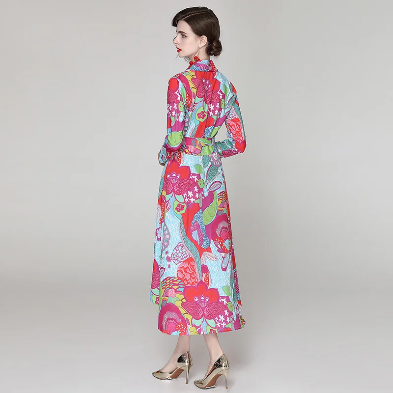 

Женские офисные платья-трапеции до щиколотки, элегантные вечерние платья с V-образным вырезом и принтом, Новинка лета 2021