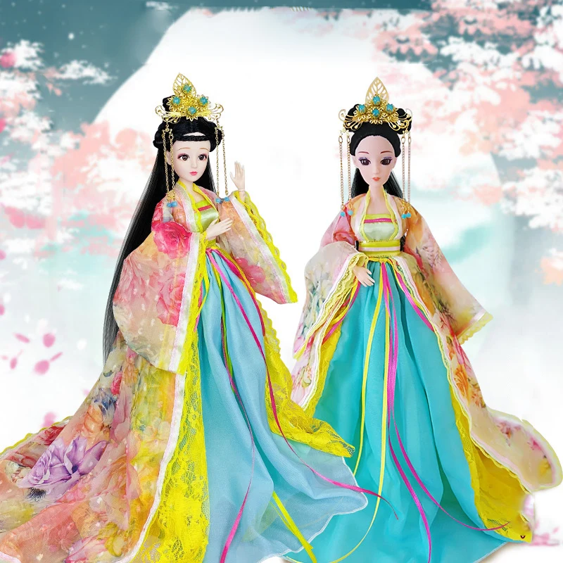 1/6 Масштаб 30 см Древний Костюм Ханфу Платье Длинные Волосы Фея Принцесса Барби