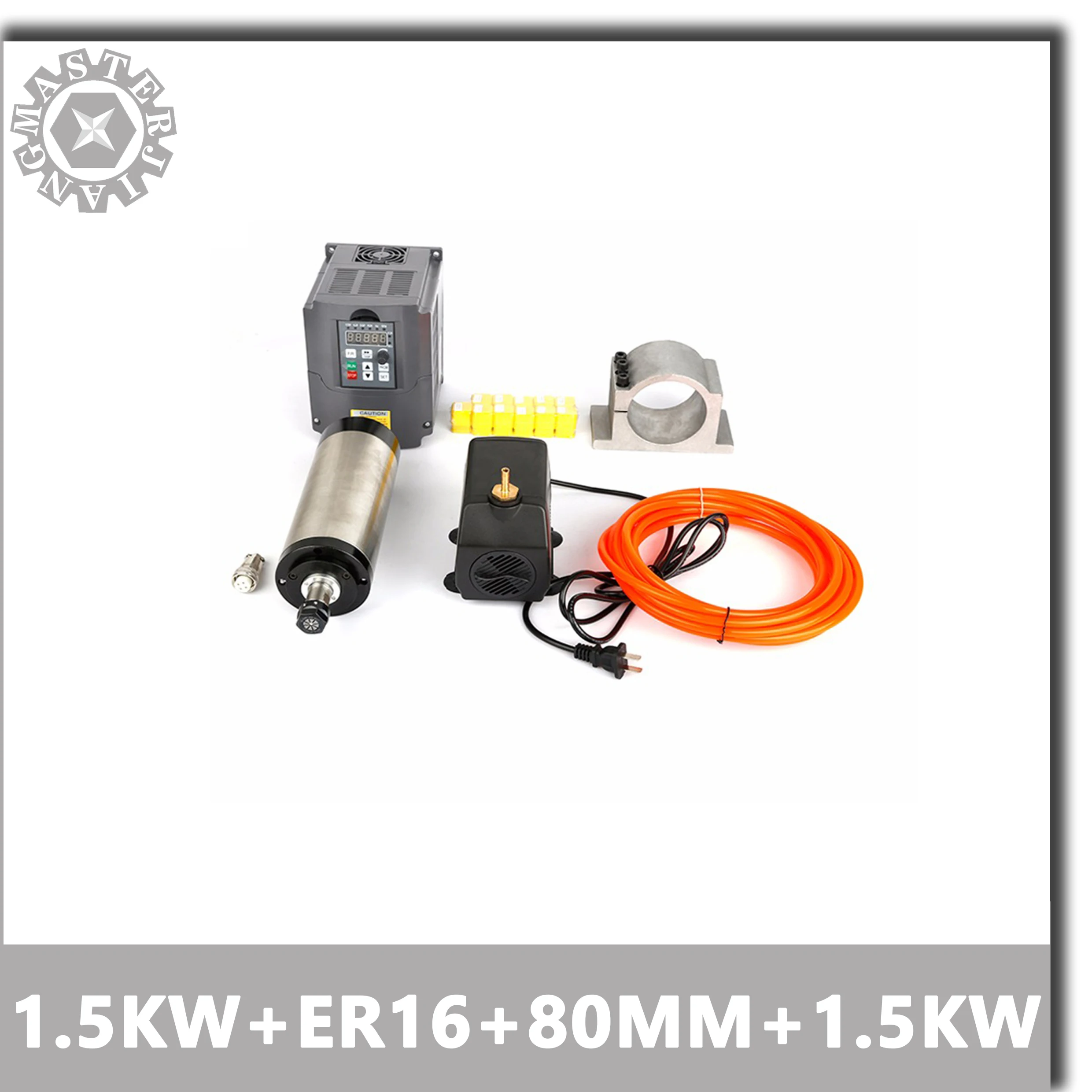 1.5KW 220V шпиндель с водным охлаждением комплект er16 фрезерный Шпиндельный + 11 шт. ER16