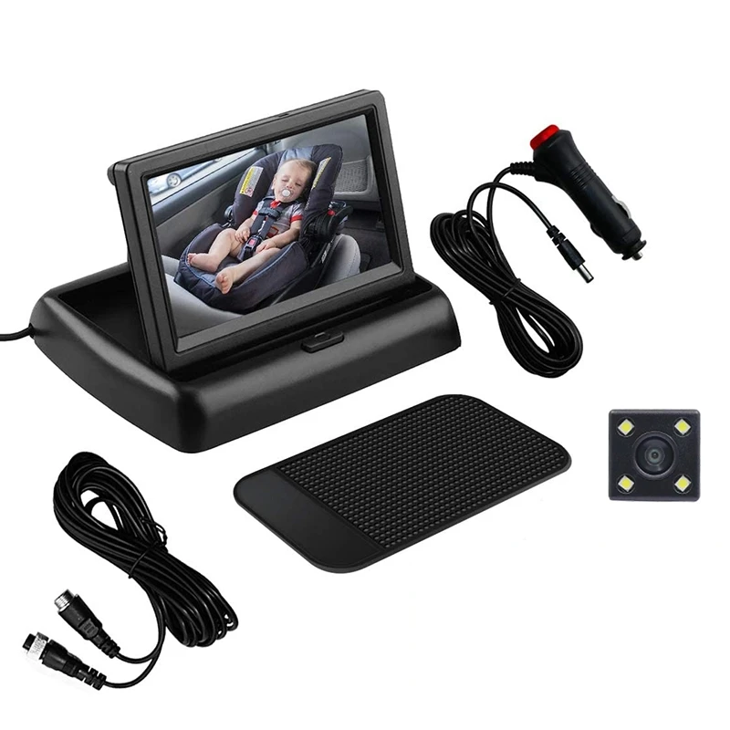 

Детское автомобильное зеркало 4,3 дюймовым HD монитором под управлением Ночное видение Автомобильное Зеркало экран Безопасность сиденье Кам...