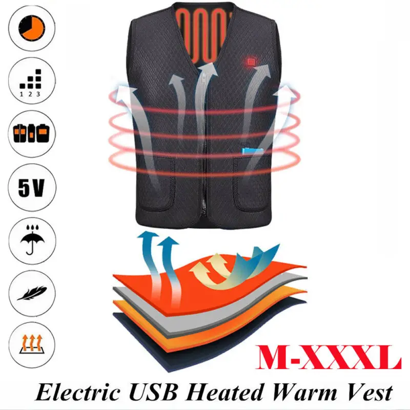 Новый стиль мужской и женский Электрический жилет тканевая куртка с подогревом