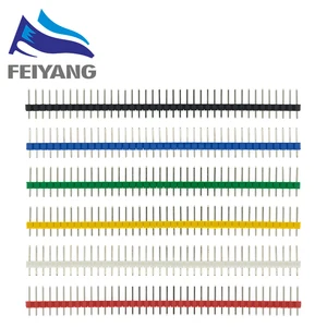 10 шт. 40 штырьков 1x40 однорядные штырьковые Разъемы 2,54 штырьковые ленты белыйчерныйкрасныйсинийзеленыйжелтый