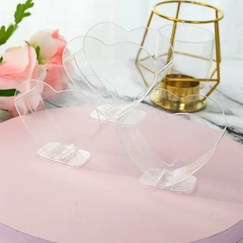 40PCS Mousse Dessert Heart-shaped Cups Plastic Pudding cup Disposable Party Milk Convenient Tiramisu Wedding Birthday Ice Cream | Дом и сад