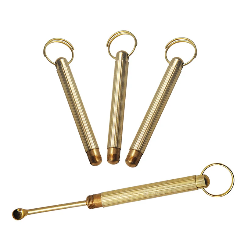 

Золотая латунная ложка для табака, храп, порошок, Гувер, кальян, металлический табак, трубка, лопата, брелок, карманный размер