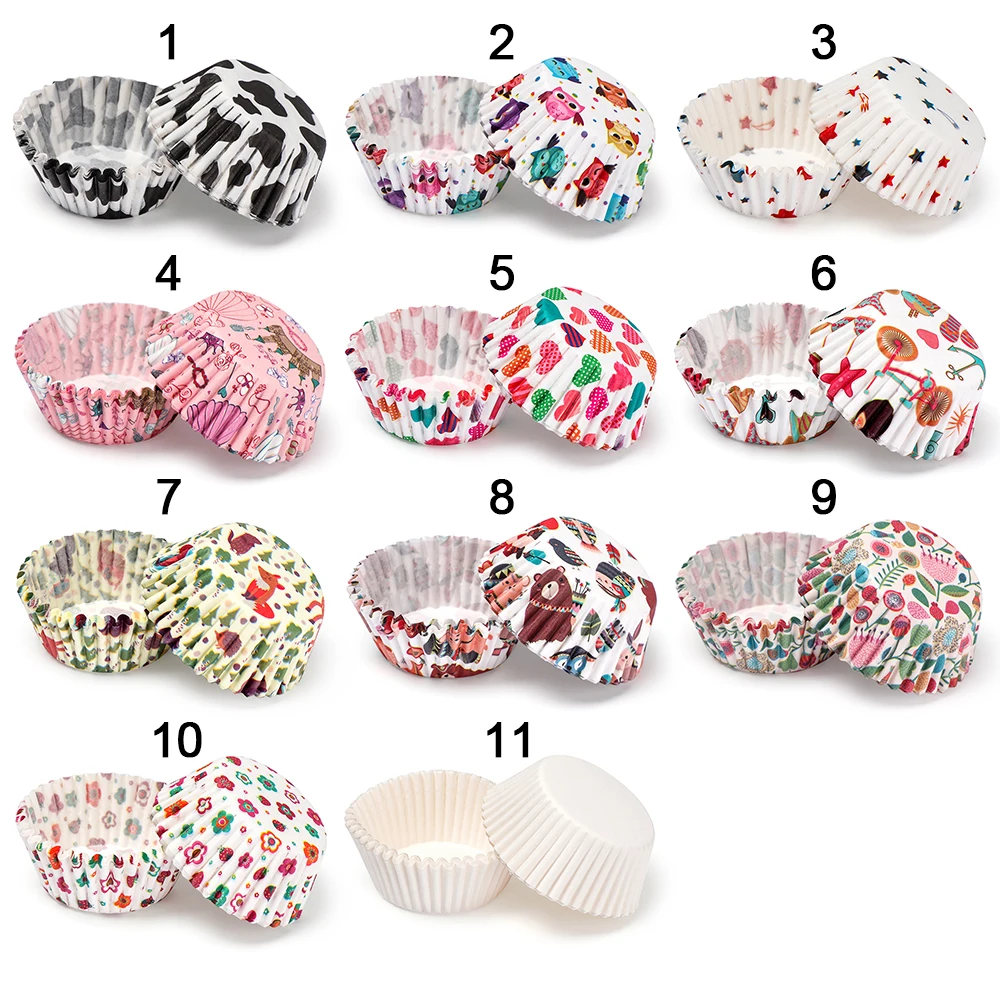 100 шт. цветочный принт чашка для выпечки кексов свадебной вечеринки маслостойкая