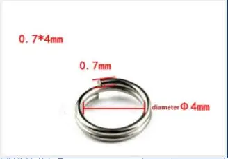 0.7 X 4mm 20 шт./лот, рыболовные кольца из нержавеющей стали, раздельные кольца, высокое качество, крепкое твердое кольцо, приманка, соединительное кольцо, аксессуары для рыбалки - Цвет: 0.7 X 4mm