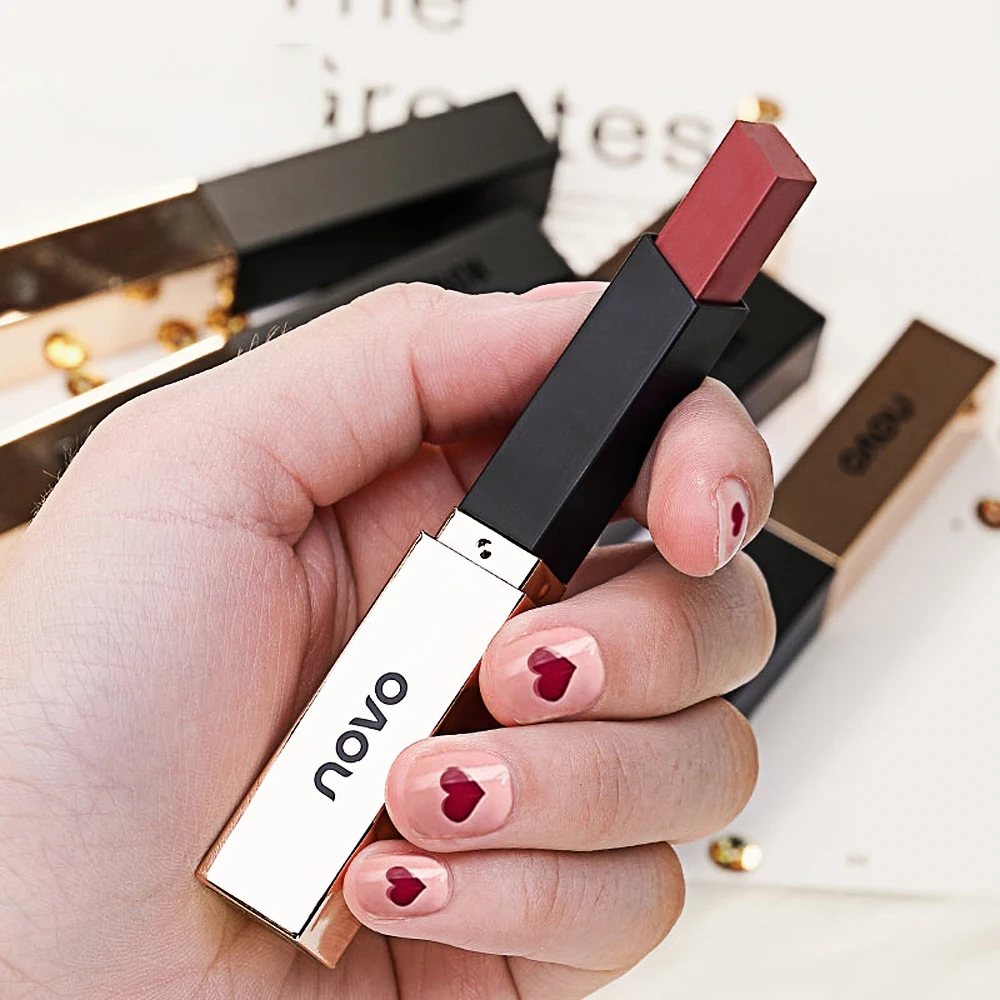 Novo новый стиль туманная бархатная тубуль маленькая губная помада долговечный