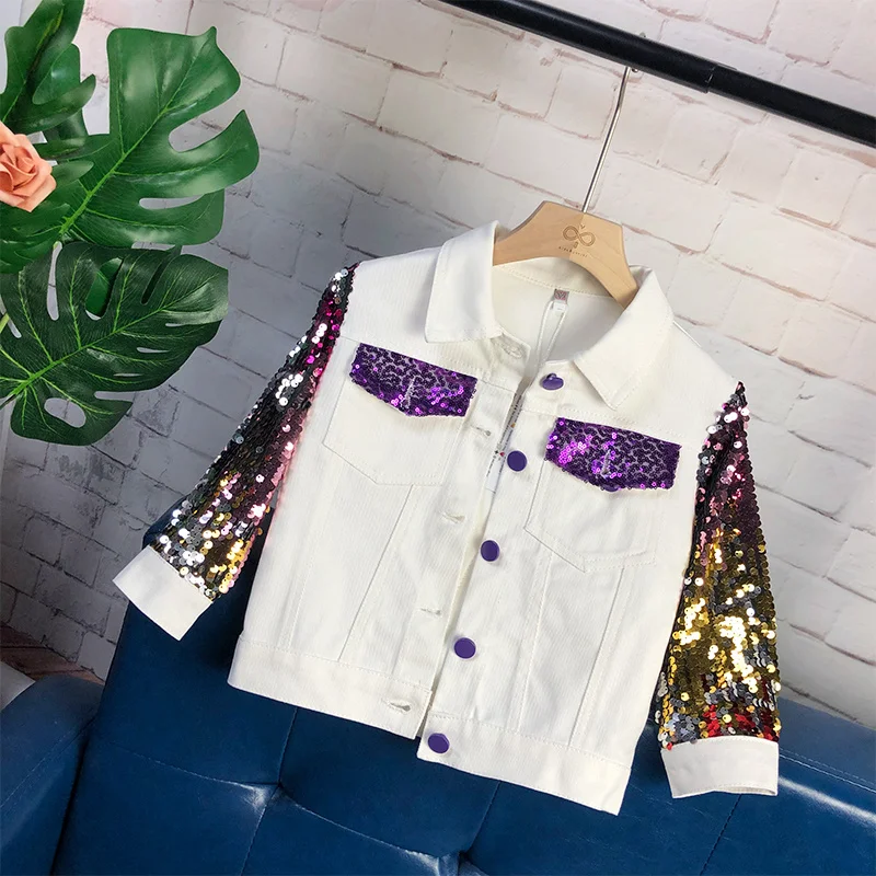 Babyinstar Baby Girl Jacket For Children Jeans Autumn Clothing Denim Girls Patchwork Mesh Coat | Детская одежда и обувь