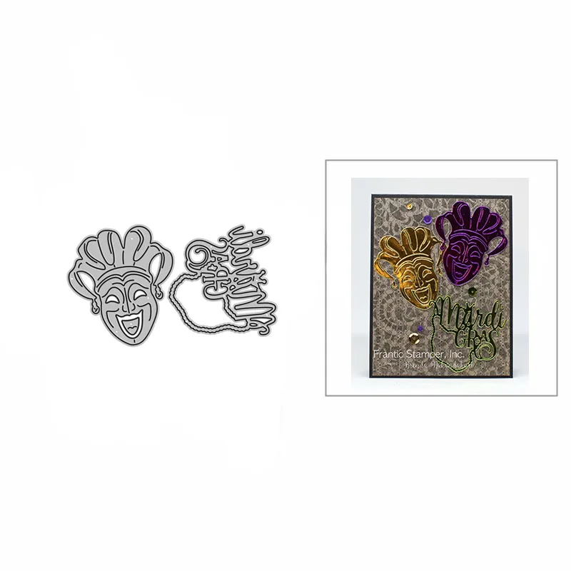 2021 Новый Марди Грас маска клоуна лицо металлическая режущая Матрица для