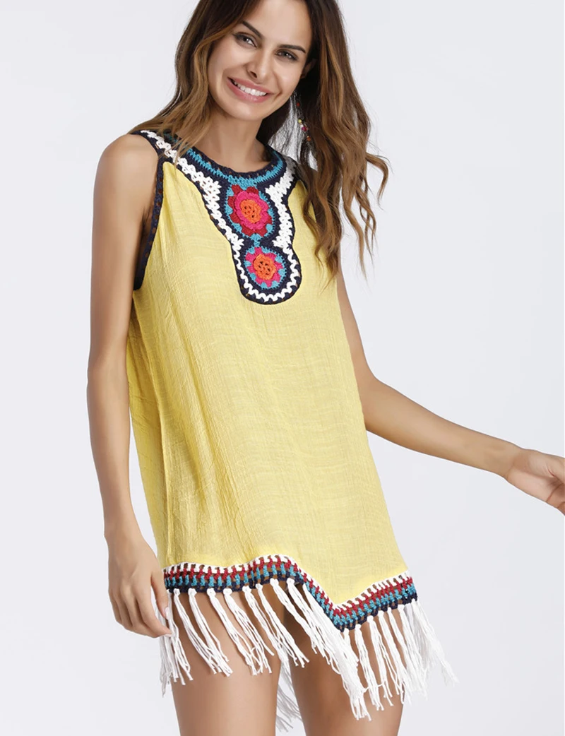 Женская рубашка с кисточками на подоле Топ длинным рукавом и принтом в