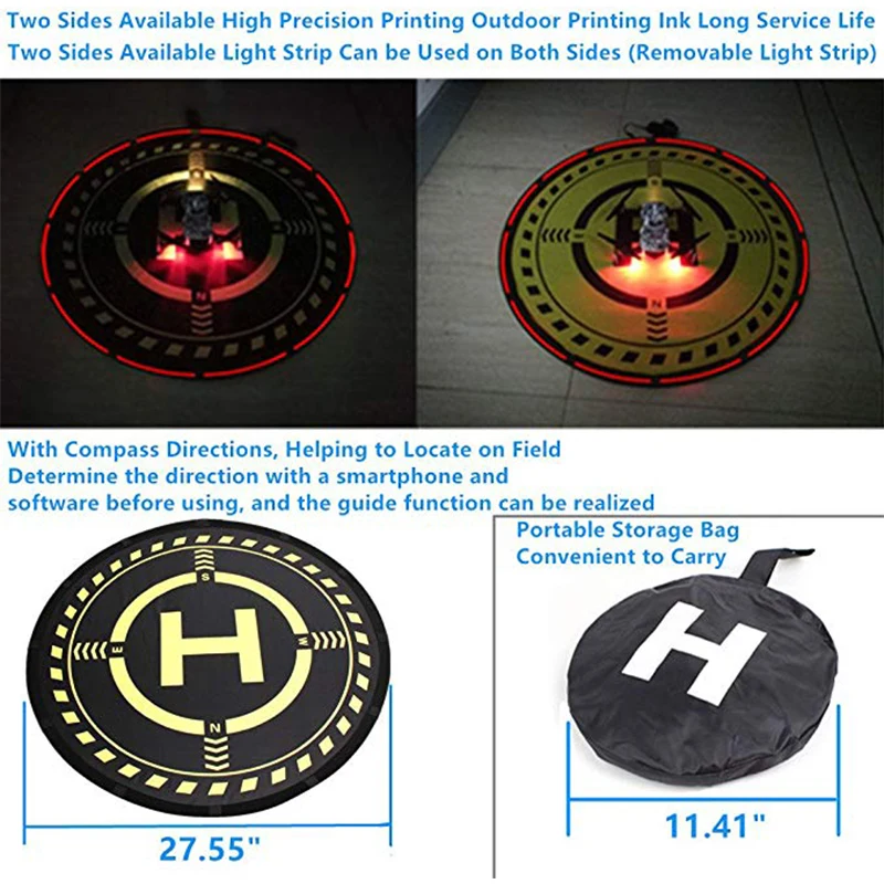 70 см посадочная площадка быстро складываемый светодиодный светильник