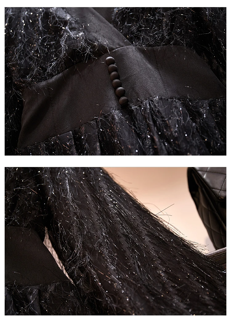 

Plus Size women black Tassel Dress 2020 Autumn sexy deep v neck Party dresses Long Sleeve High Waist Slim Short Dress Women