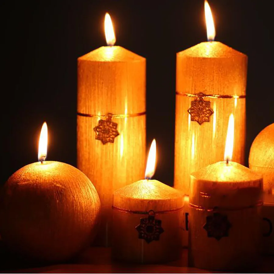 Длинные декоративные церковные свечи золотые на день рождения свадьбу Рождество