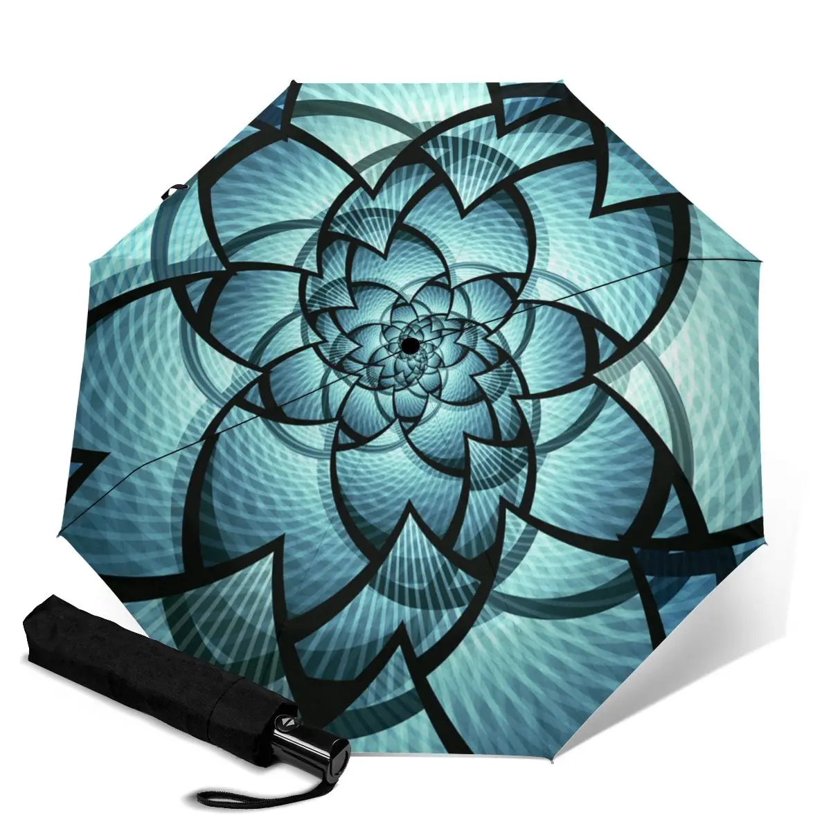 

HUAZI цветной ветрозащитный мужской и мужской автоматический 8-ребристый прочный 3-складной Зонт абстрактный Фрактальный классический уличны...