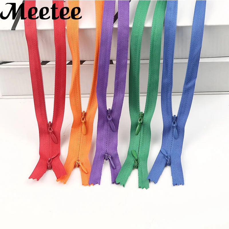 10/20pcs 3# Double Slider Invisible Nylon Zippers for Sewing Mom Breastfeeding Clothes Zipper Bag Pillow Garment Accessories