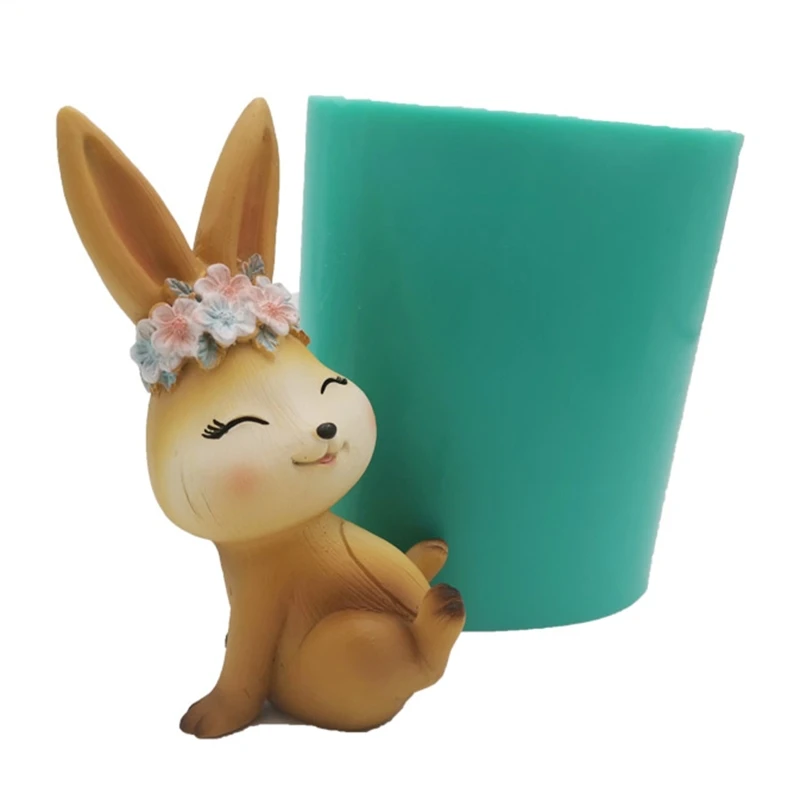 

N1HA 3D Rabbit Bunny Silicone Mold Clay Soap Epoxy Mould Cake Chocolate Dessert Fondant Decorating Tools