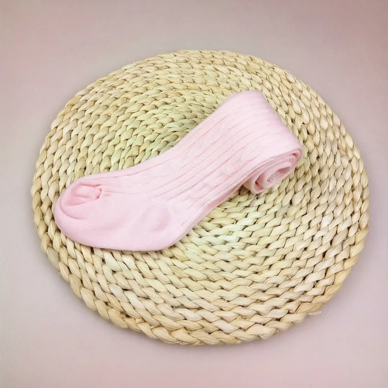 SHUJIN/Детские однотонные хлопковые колготки вязаные штаны для новорожденных сезон