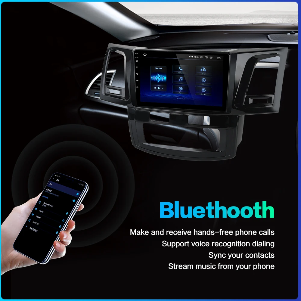 Car Radio 1 Din Player Android 9.0 for Toyota Fortuner 2007-2014 Multimedia Auto AC GPS DSP HDMI output 1080P Video WIFI BT RDS |