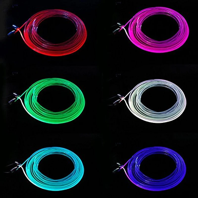 6 м голосовой звук активный RGB светодиодный светильник для салона автомобиля Многоцветный EL неоновый светильник с полосками Bluetooth для управления телефоном атмосферный светильник 12 В