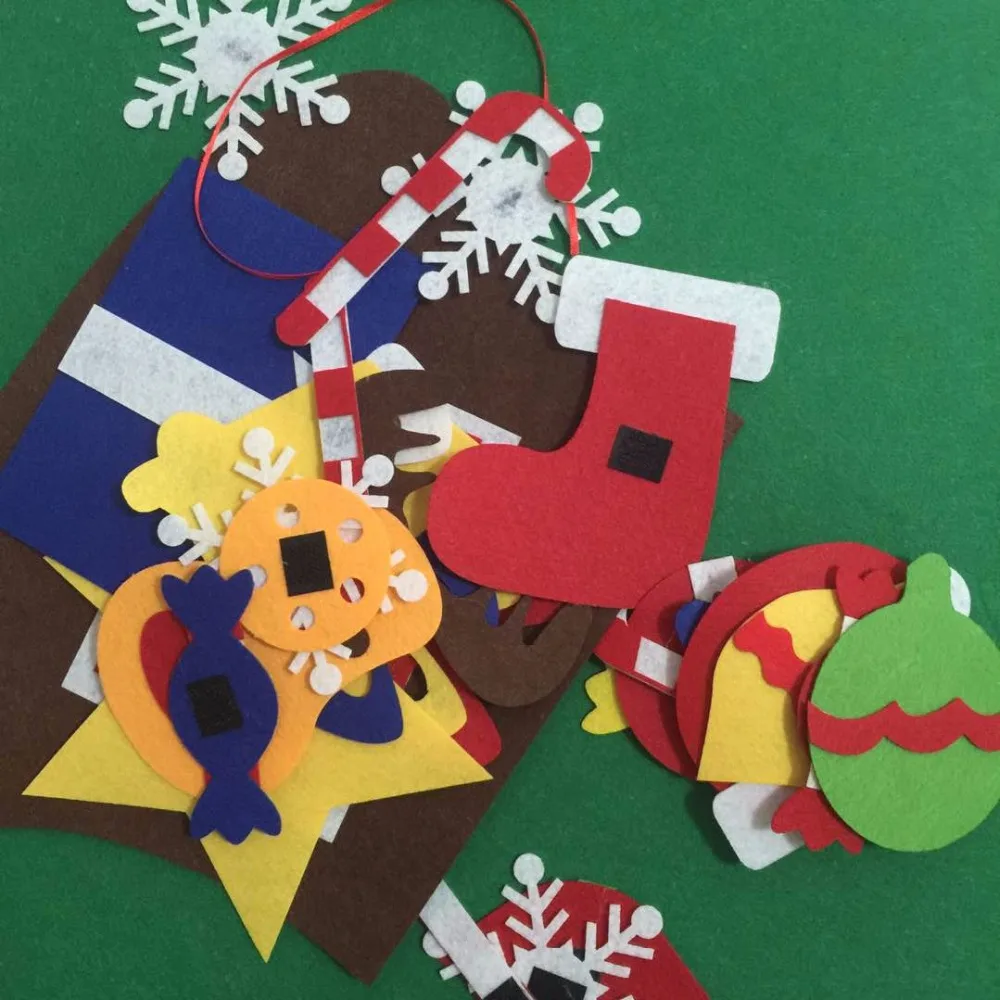 Дети Дошкольное ремесло DIY войлочная Рождественская елка с орнаментом Детские