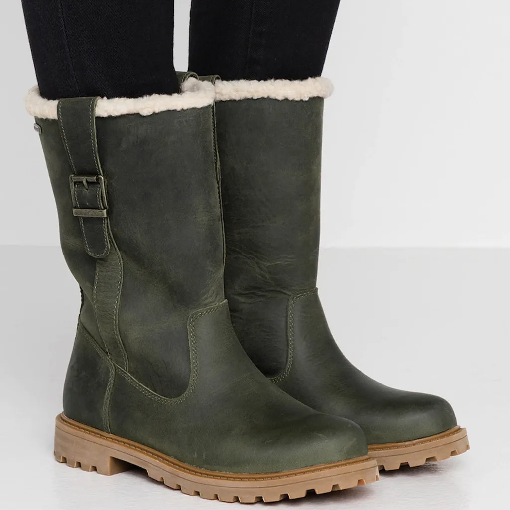 

Solid color zipper Women boots plush decoration women boots square with the middle of the tube shoes warm boots PU leather Basic