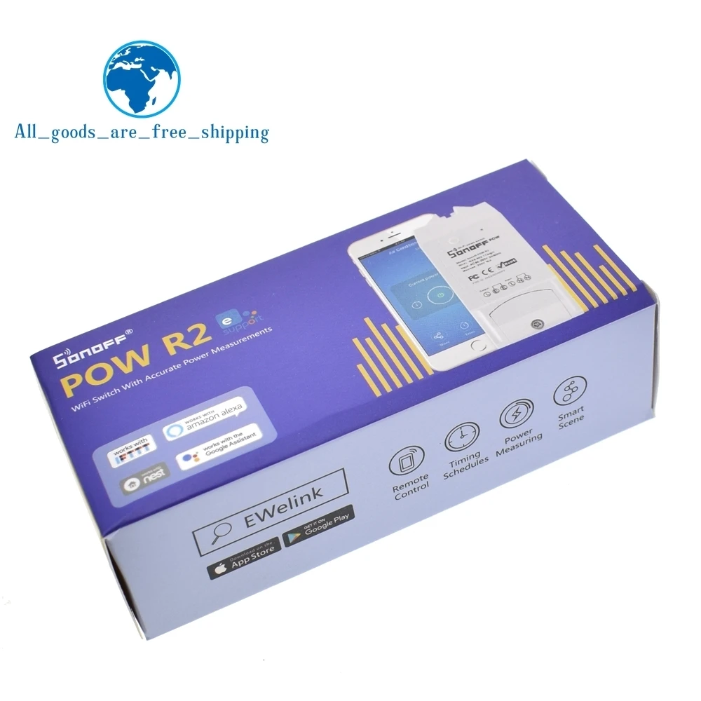 Sonoff Pow R2 15A 3500 Вт Wifi смарт-коммутатор Высокая точность энергопотребление измерительный монитор Потребление энергии тока работа с Alexa