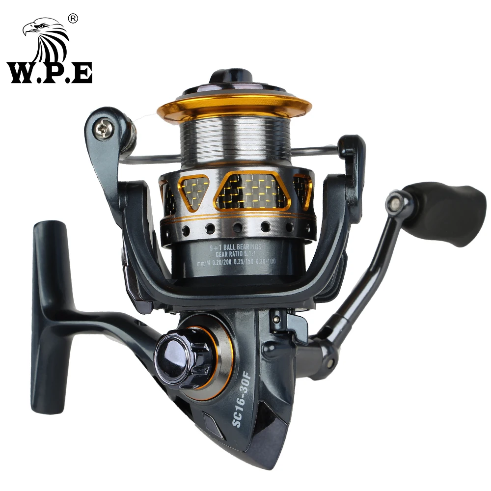 W.P.E SC16 30F/40F высокоскоростная спиннинговая катушка 5 5: 1 9 + шарикоподшипники