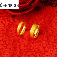 qeenkiss rg509 fine jewelry wholesale fashion hot woman man lovers couple birthday wedding gift simple round 24kt gold ring