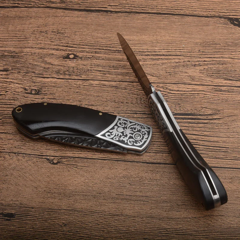 

High Quality Knives 7Cr15MoV Blade Folding Knife Wooden Handle Top Tactical Hunting Survival Knives Camping Tool Hunting Knife