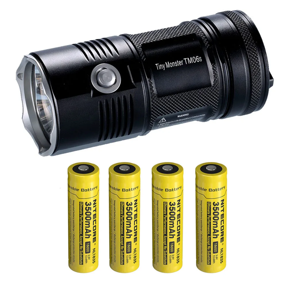 TM06S 3500mAh NITECORE TM06S портативный фонарик 4 × CREE XM-L2 U3 светодиоды Макс 4000 складной фонарик луч бросок 359 м уличный фонарик для поиска спасательных - Испускаемый цвет: TM06S 3500mAh