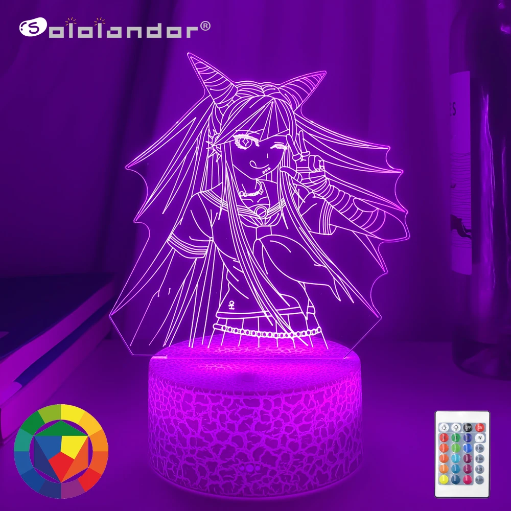 Newest Danganronpa Led Night Light Ibuki Mioda Lamp for Bedroom Decor Kids Gift Danganronpa Acrylic 3d Lamp Ibuki Mioda