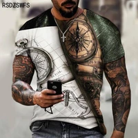 2021 new mens summer 3d printed compass t shirt hip hop style large size t shirt cross style short sleeve clothing xxs 5xl tops