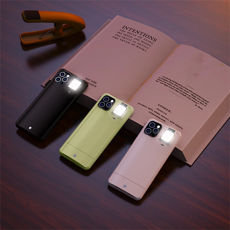 

For iPhone X XS Max XR Ring Light Case With Flash Light For Beauty Photos For iPhone 12 11 Pro Max X Led Selfie Fill Light Cover