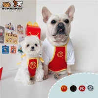 suprepet designer dog costumes for small dog cosplay vset cute puppy bibs shop assistant for french bulldog clothes dropshipping
