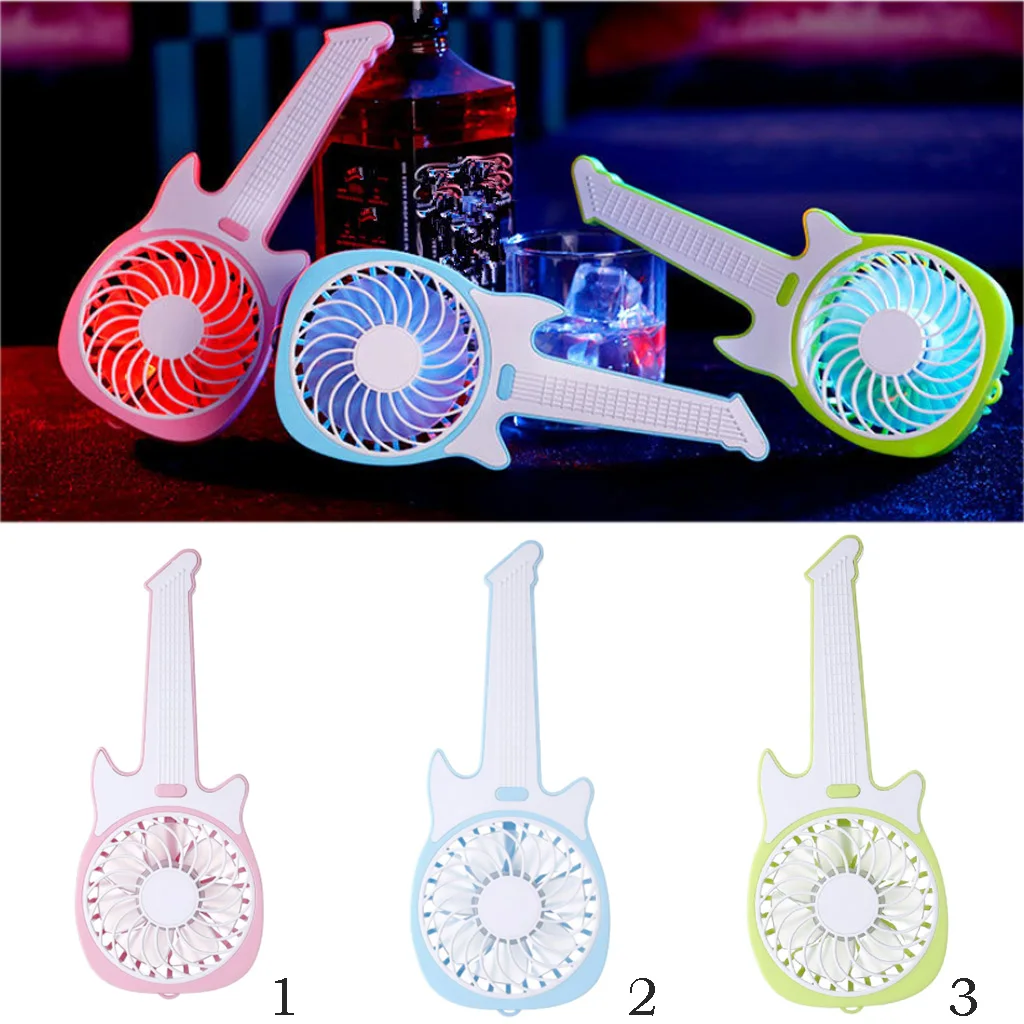 

Portable Guitar Fan Desktop Fan USB Rechargeable Mini Cooling Fan