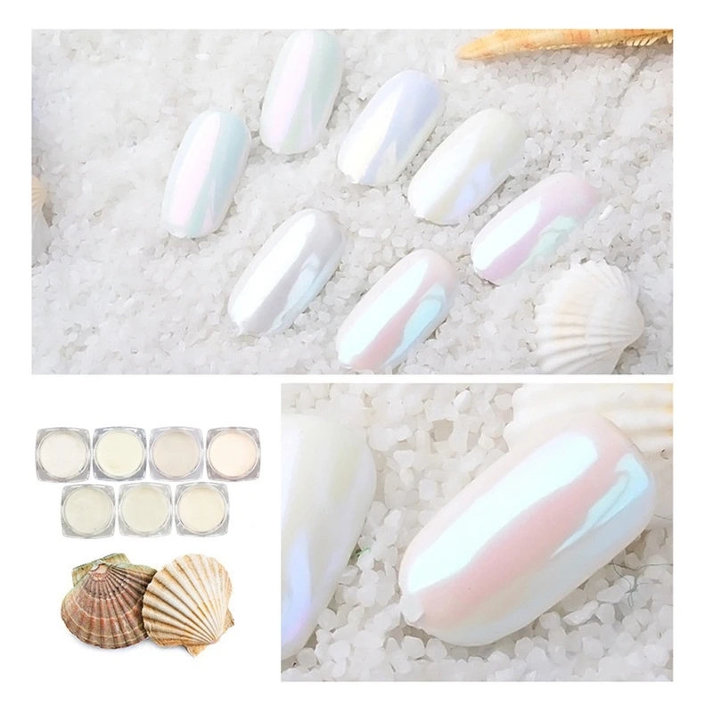 1 коробка жемчужная оболочка зеркало Хамелеон Порошковые блестки для ногтей