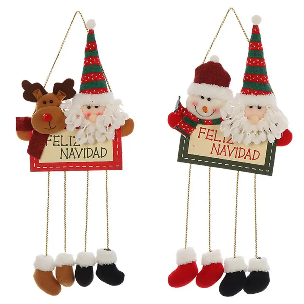 

Рождественское украшение, подвесные Подвески в виде Санта-Клауса, снеговика, лося, украшения для рождественской елки, украшение для окна до...