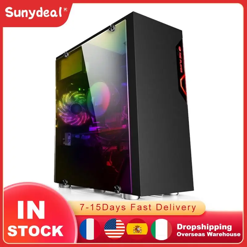 

Чехол для ПК ATX M-ATX Mini ITX Micro ATX с прозрачным большим боковым окошком, настольное шасси для охлаждающего вентилятора 120 мм, видеокарта 280 мм