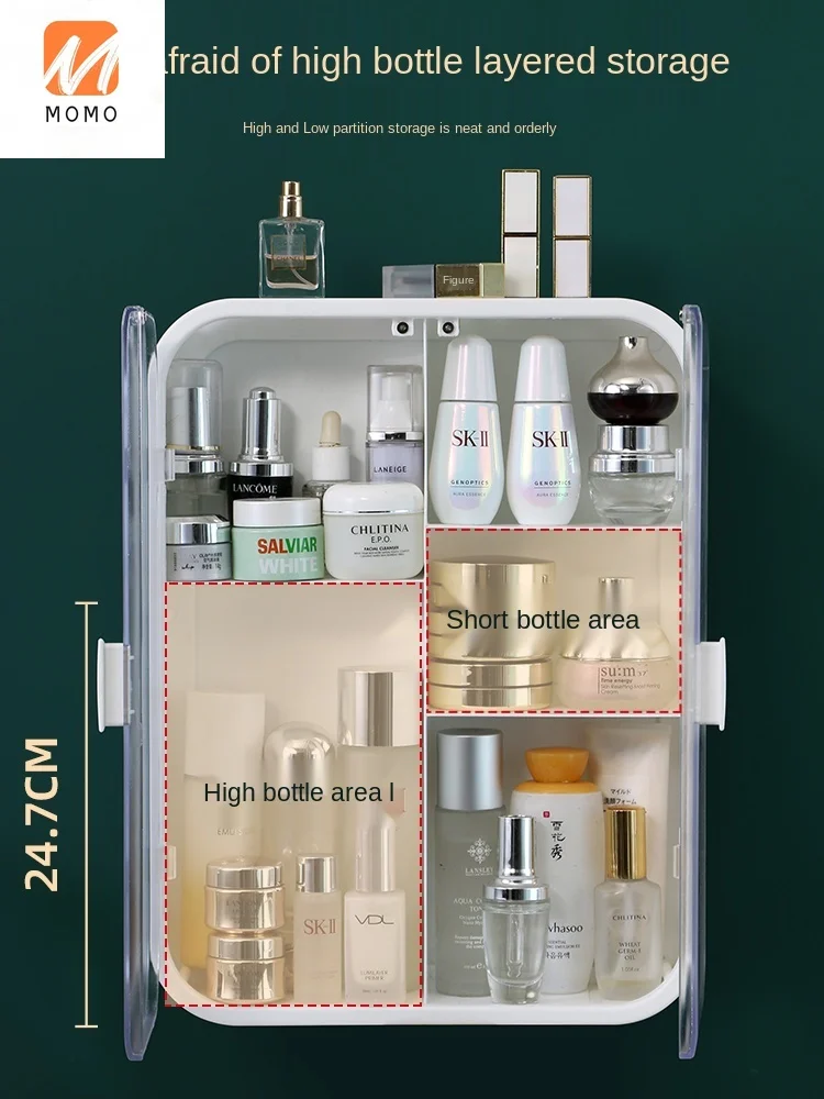 

Punch-Free Bathroom Wall Shelf Toilet Wall Hanging Cosmetics Storage Cabinet Bathroom