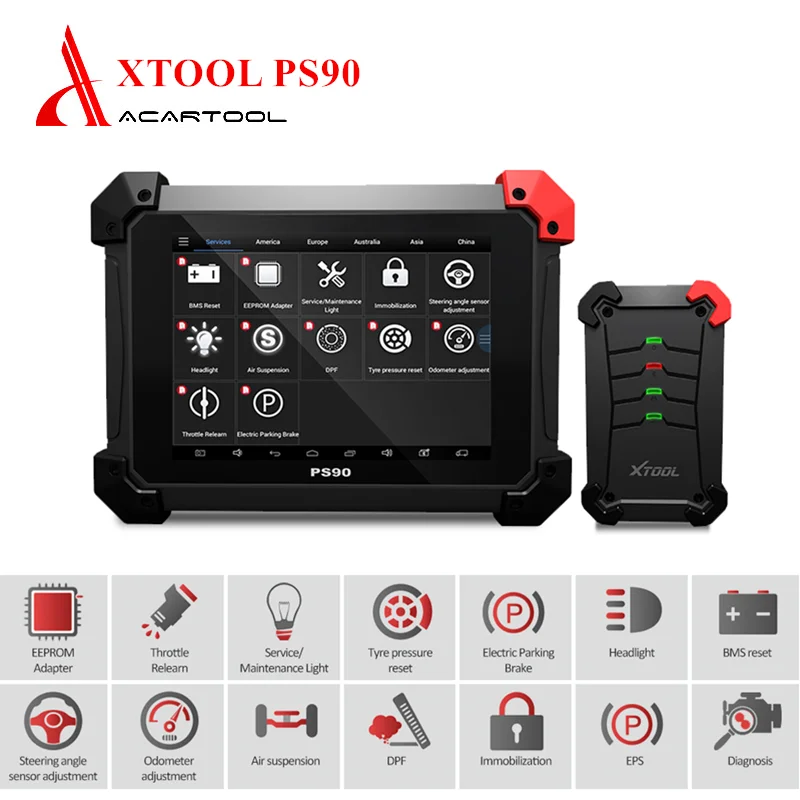 XTOOL PS90 OBD2 автомобильный диагностический инструмент ключ программист/EPS/одометр коррекция для мультибрендового автомобиля