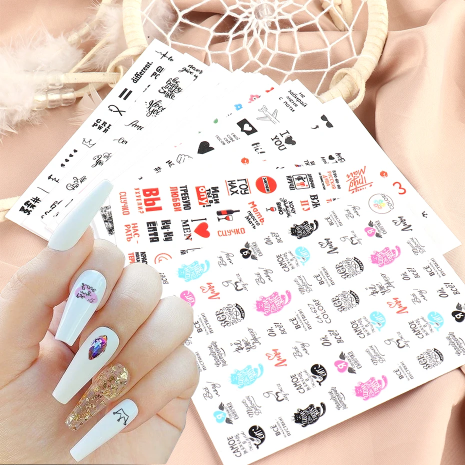 1 шт. 3D наклейки для ногтей цветок Любовь самоклеящиеся сексуальные Слайдеры День