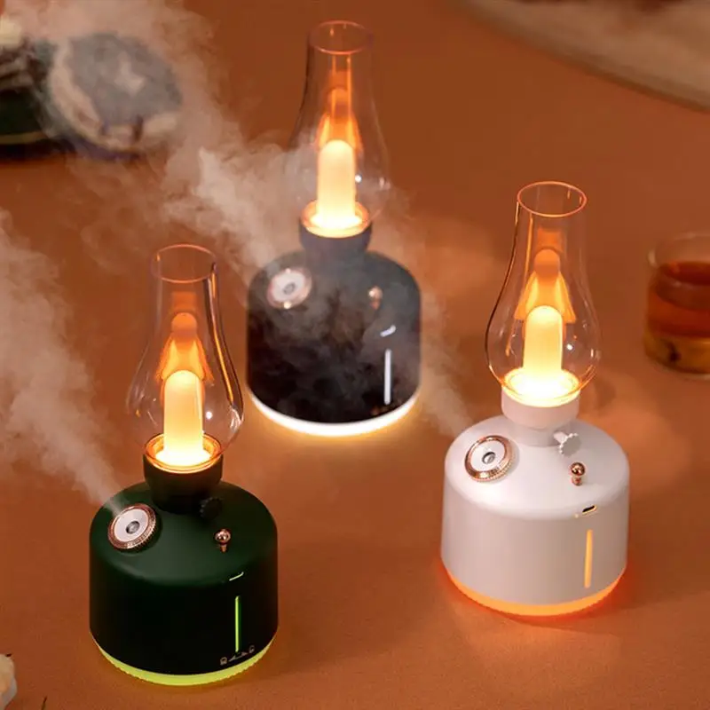 

Time Light Humidifier USB Rechargeable Retro Colorful Night Lights LED Sprayer Home Desktop Silent Fog Volume Air Humidification