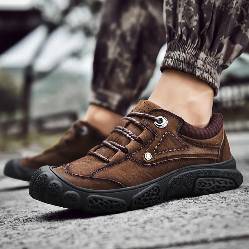 Туфли мужские из натуральной кожи повседневная обувь на шнуровке деловая