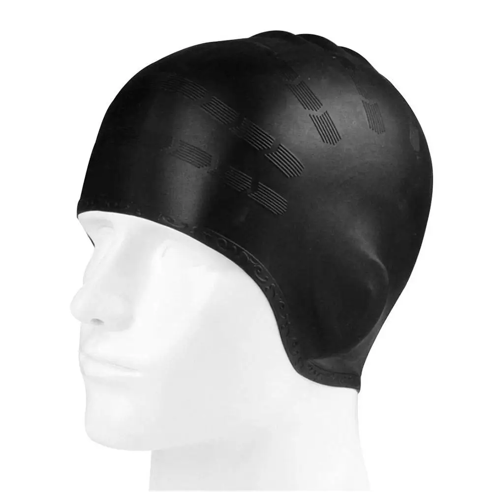 Кепка для плавания для мужчин и женщин, Силиконовая Водонепроницаемая шапка с длинными волосами для плавания и бассейна, с защитой ушей