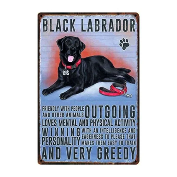 

Retro Style Pet Metal Sign Cartoon Dogs Pug Dachshund Border Collie Greyhound Metal Tin Decor Posters Art Vintage Mural Painting