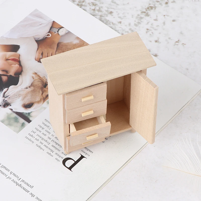 

1:12 Dollhouse Miniature Wooden Cabinet Doll House Handcrafted Furniture Model Decor miniatures Mini Cabinet