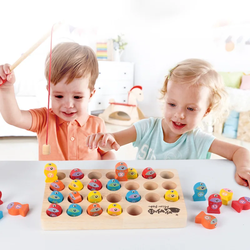 Деревянная игрушка Монтессори обучающая доска математические буквы рыболовные