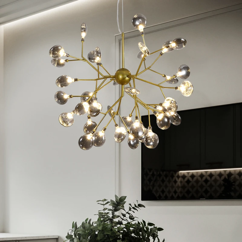 

Nordic Luxury LED Chandelier Lighting Firefly Tree Branch Ceiling Chandeliers Indoor Lighting Hanging Lamp Home Decor Luminaria