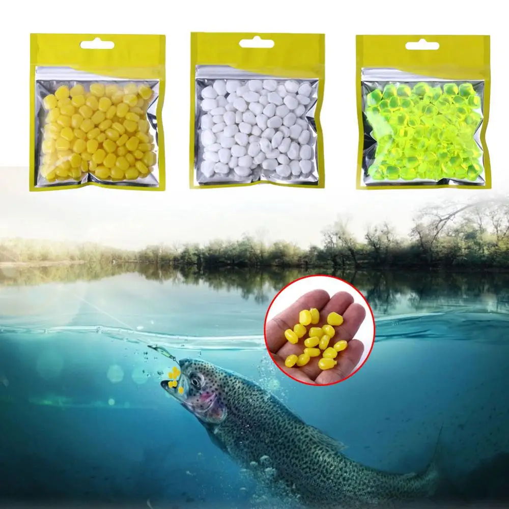 

Fishing Baits Silicone Soft Corn Bait 100pcs/ Bag Fragrant Corn Grain Bait Corn Bait Outdoor Fishing Simulation Fake Bait